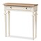 Baxton Studio Marquetterie Oak and White Finish Wood Two-Tone Console Table 133-7190 - alternate 1